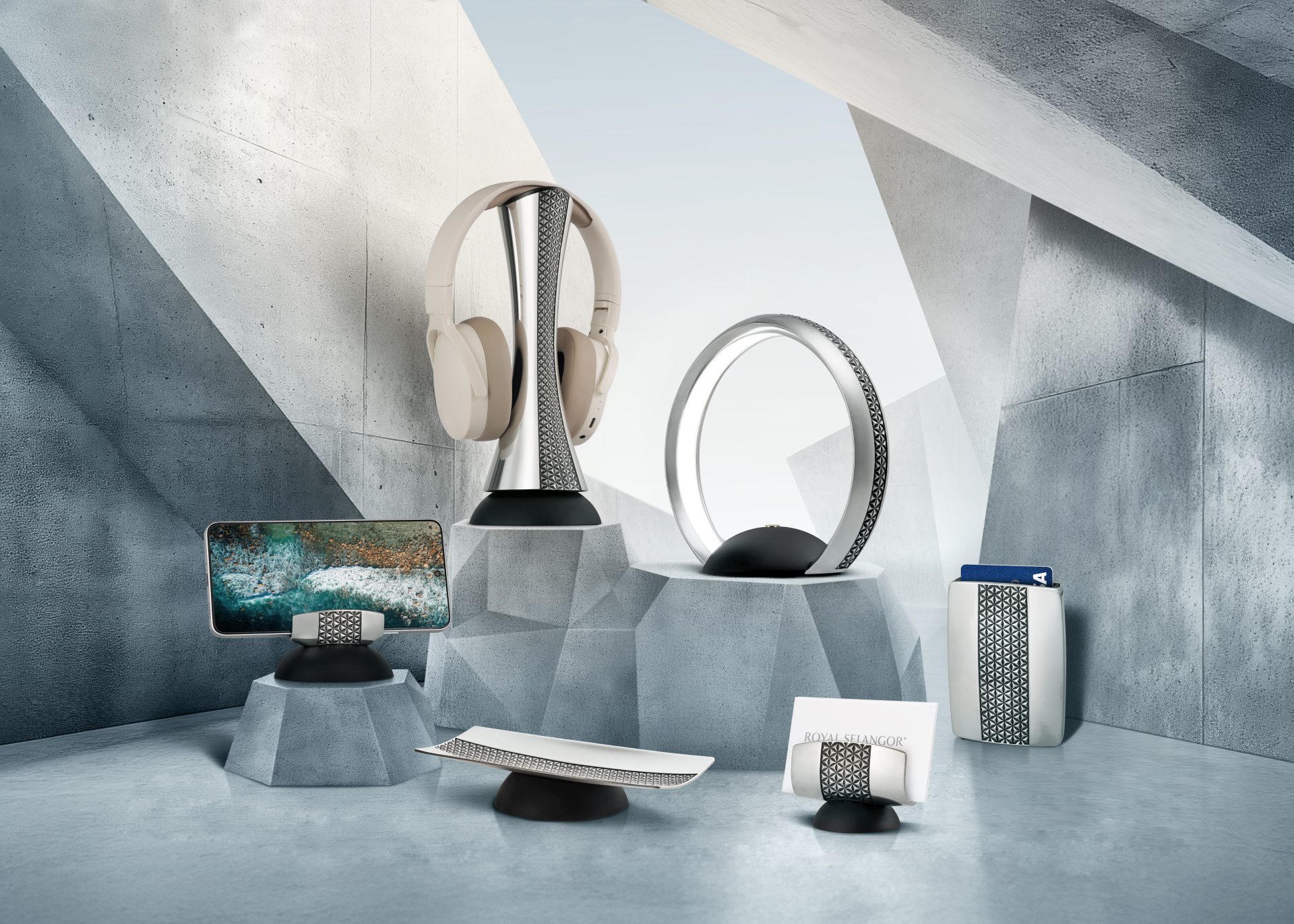 Abstract Concrete Architectural Structure with Geometric Shapes